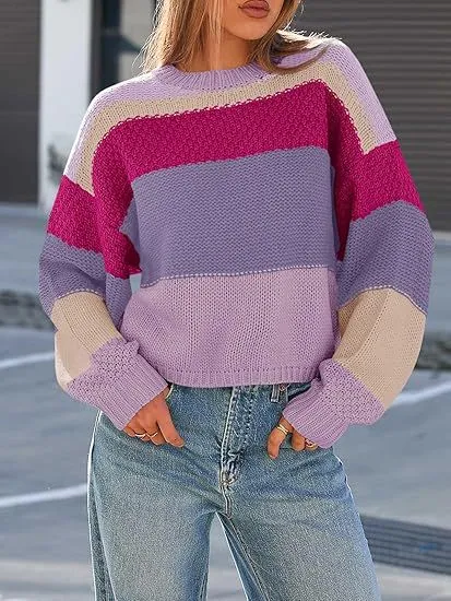Pullover Lazy Sweater Fashion Casual Top Rose Red - Shop at LoveMi