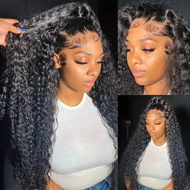 Fashion Front Lace Wigs With Small Curly Hair African Natural & Fluffy Chemical Fiber Black - Shop at LoveMi
