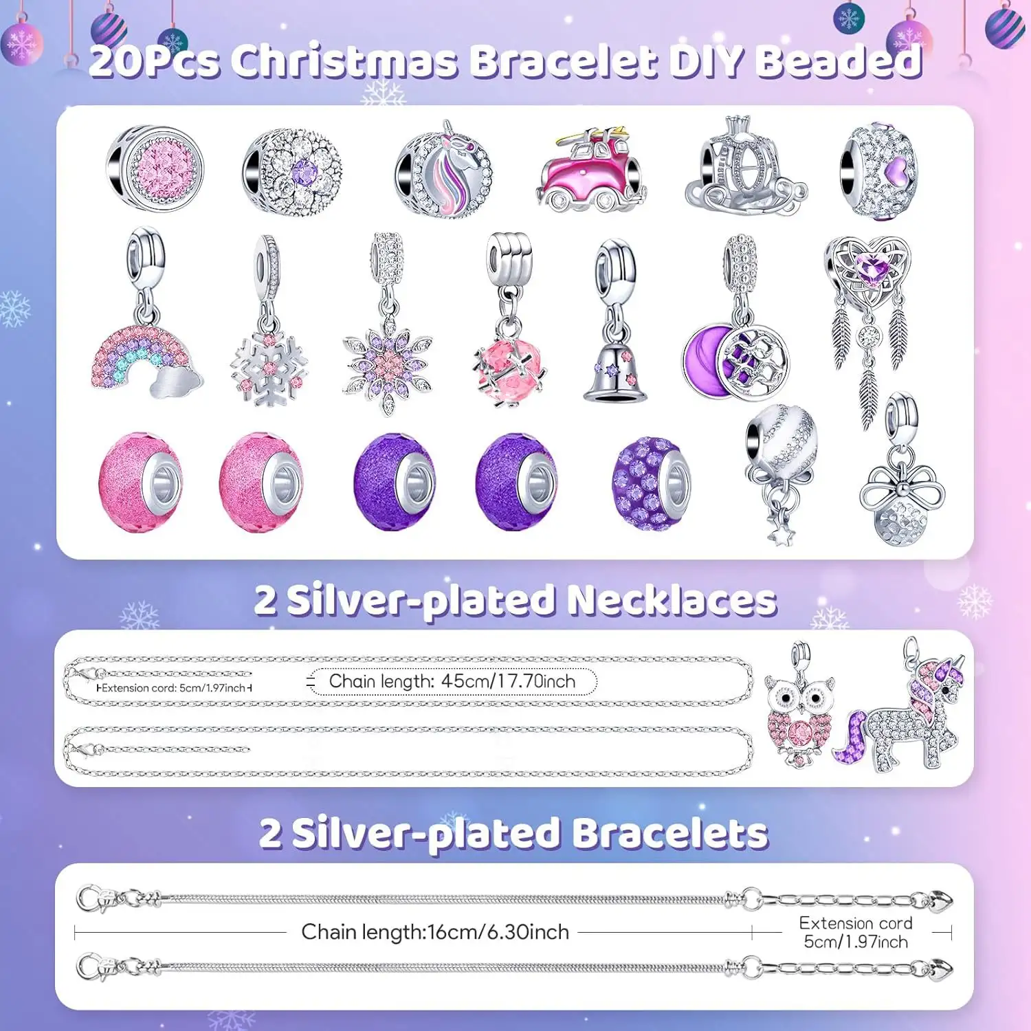 DIY Christmas Children's Bracelet Ornament Pendant Set For Girls