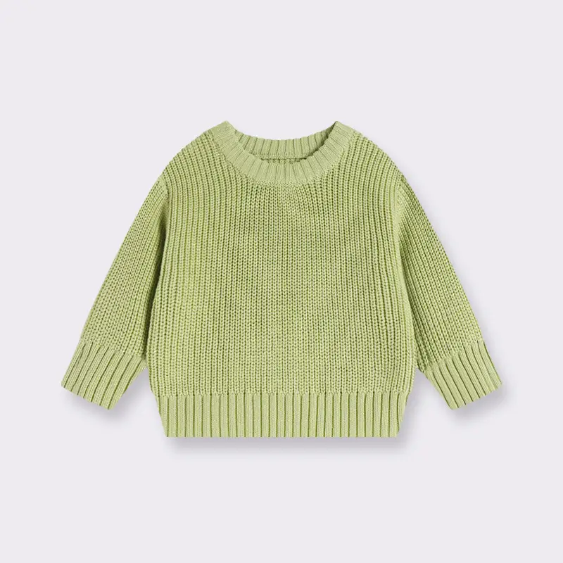 Round-neck Knitted Sweater Top For Girls