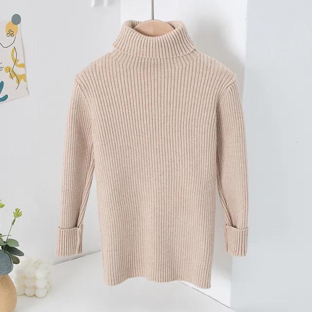 AutumnWinter Girls' Turtleneck Knitted Sweater Apricot - Shop at LoveMi