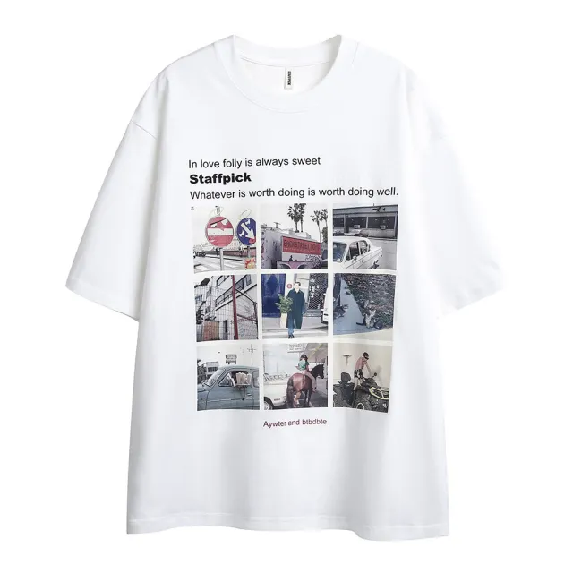 Jiugongge Print In Picture Short sleeved T shirt For Women White - Shop at LoveMi