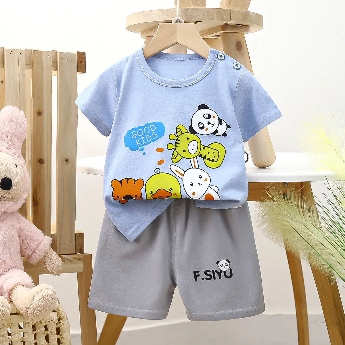 Pure Cotton Sports Children's Short-sleeved Suit