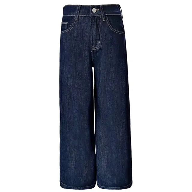 Women's American style High Street Jeans Wide leg Pants Dark Blue - Shop at LoveMi