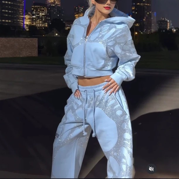 Zip-up Long-sleeve Hooded Cardigan Jacket And Wide-leg Pants