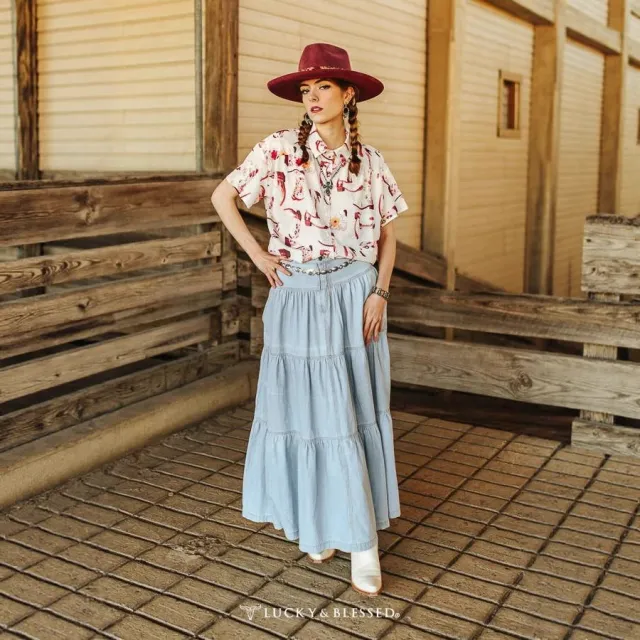 Low Waist Distressed Vacation Style Cake All matching Jeans Skirt Light Blue - Shop at LoveMi