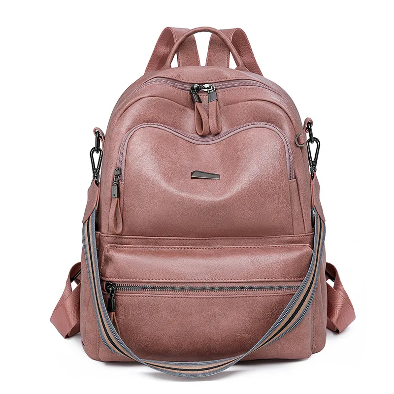 Lightweight Girls' Travel Backpack Large Capacity Retro - Pink
