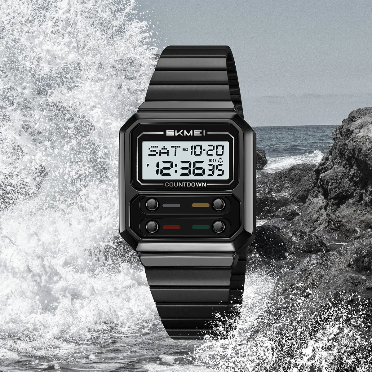 Men's Retro Multifunctional Waterproof Digital Watch