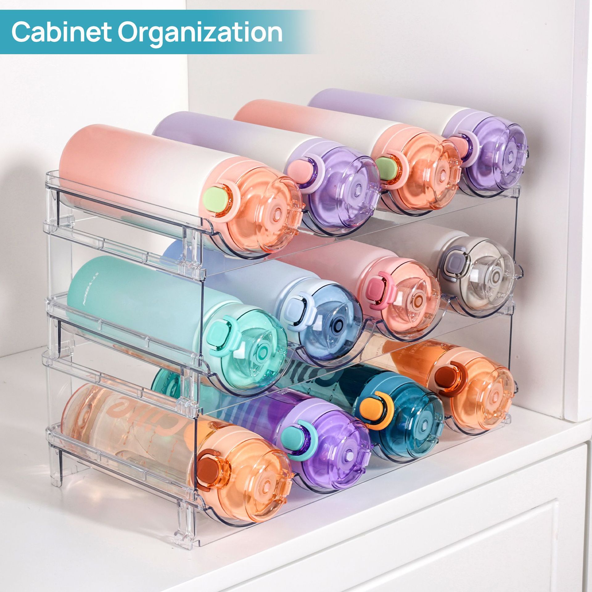 Title 4, Transparent Removable Water Bottle Storage Rack