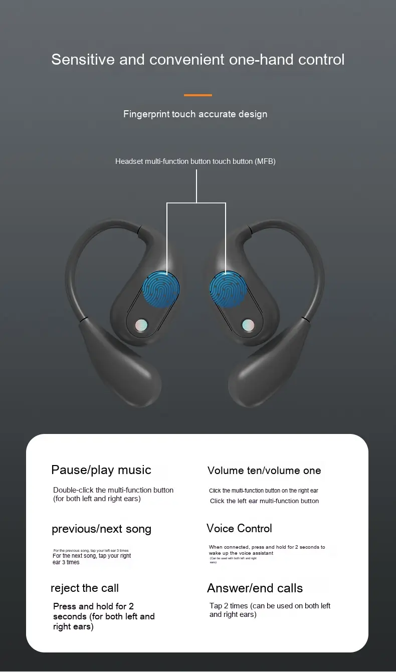 Open Bluetooth Headset For Bone Conduction