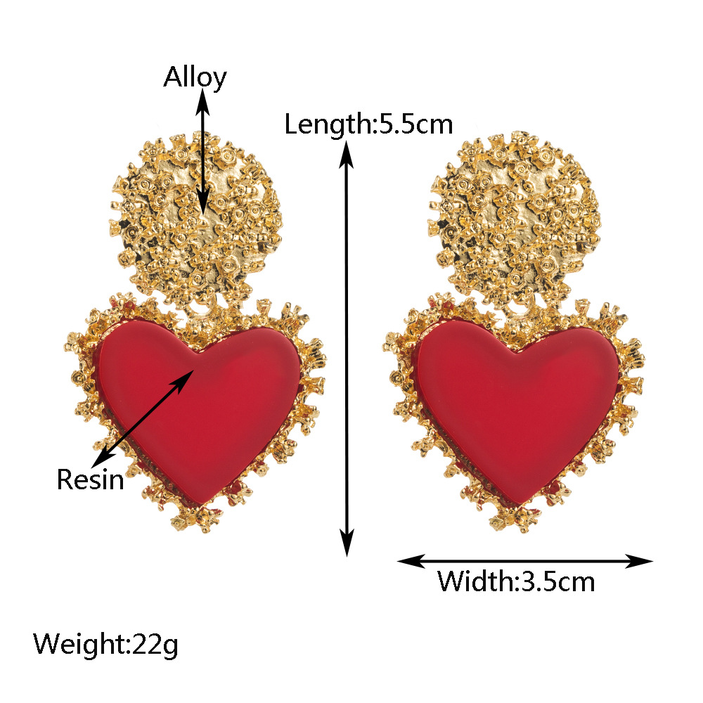 European And American Retro Stud Earrings Alloy Resin