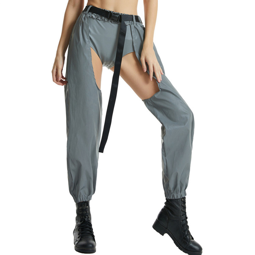 Reflective Pants Women's Open Stage Hip Hop Nightclub Laser Trousers