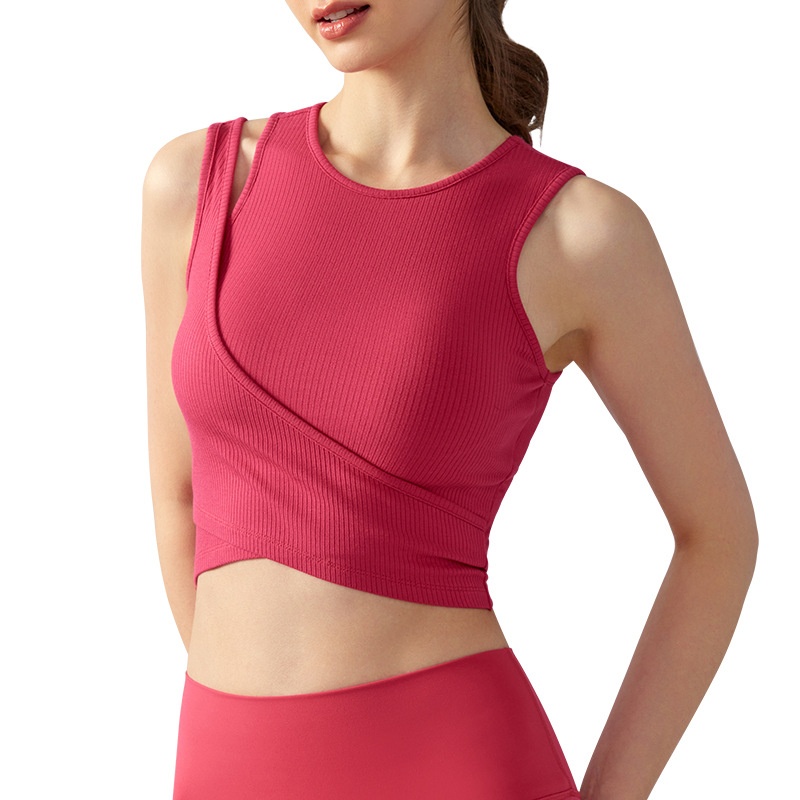 Stitching Fake Two-piece Yoga Vest One-piece Fixed Female