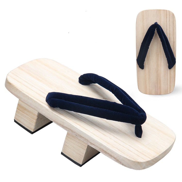 Two-tooth Clogs Men's White Wood Japanese Slippers