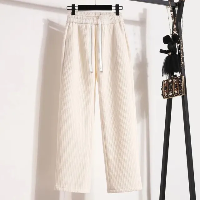 Fashionable High looking Wide leg Pants For Women Beige - Shop at LoveMi