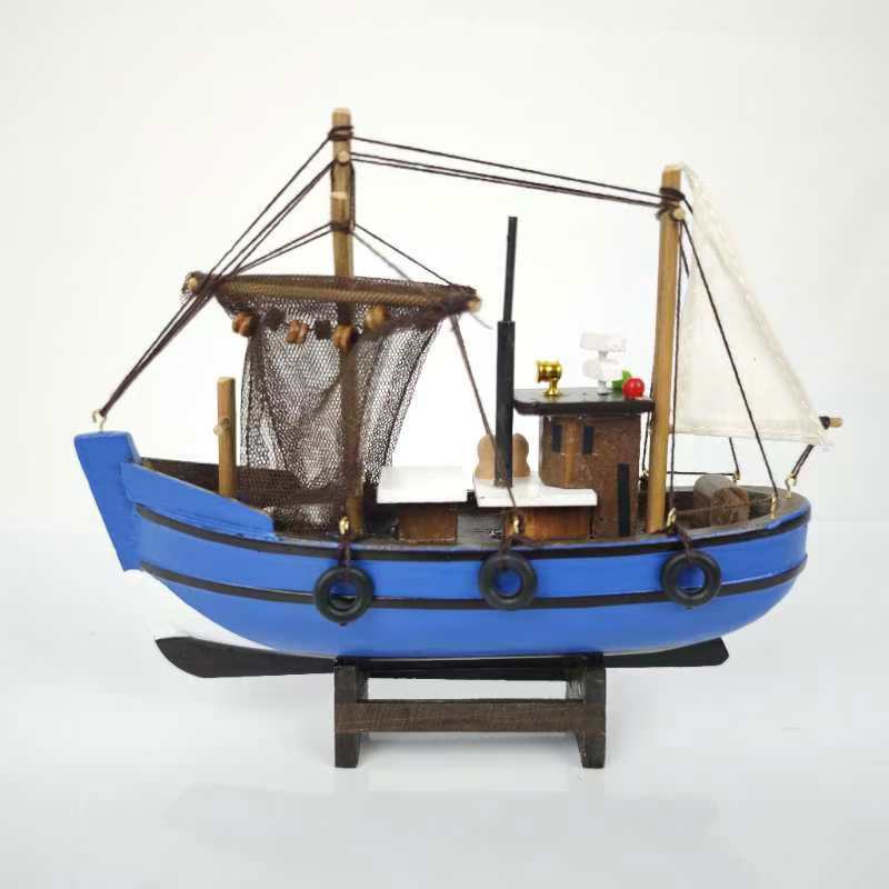 Wooden Fishing Boat Model Ornament, picture 3 of 3