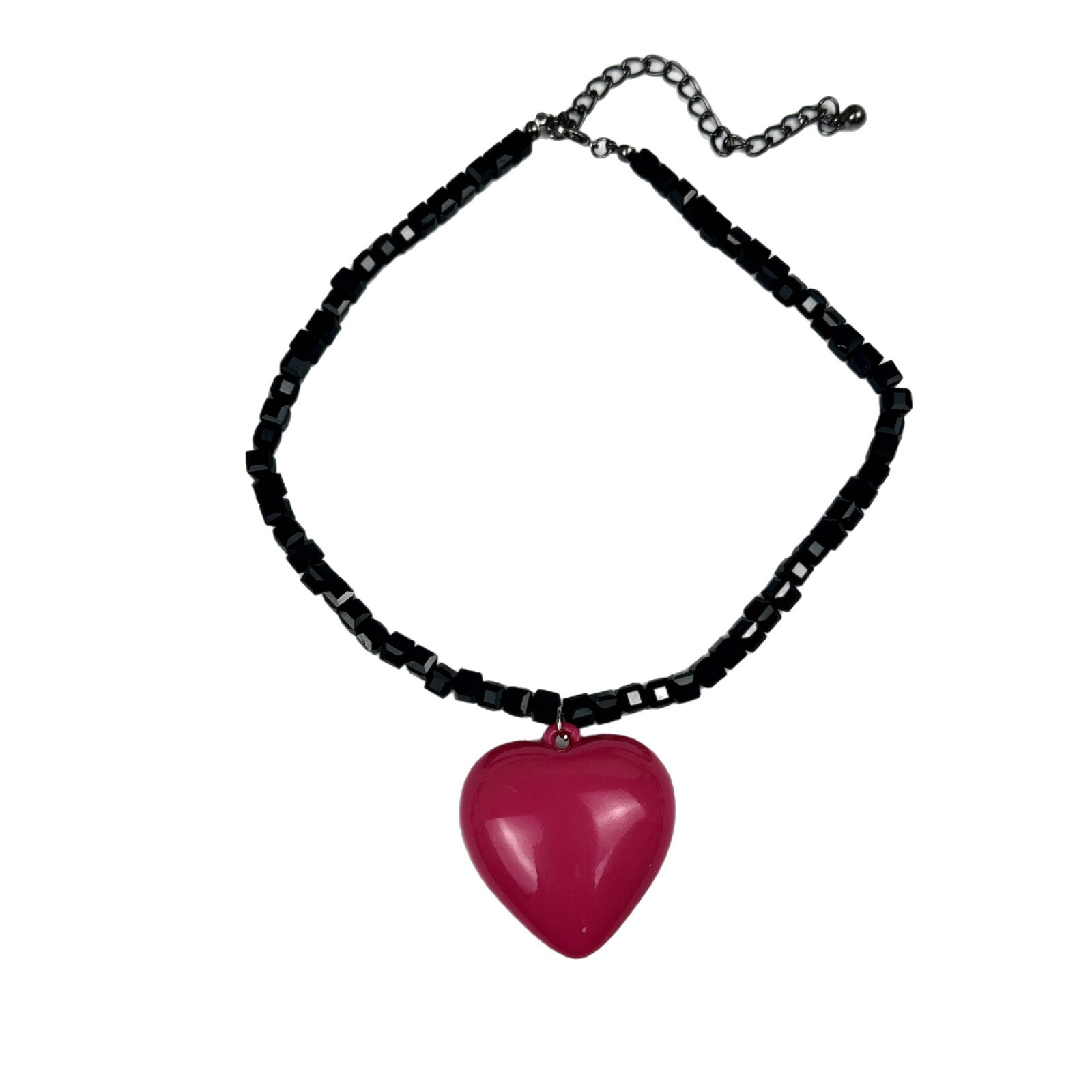 Red Peach Heart Pendant Chain Women's Sweet Cool Fashion Necklace