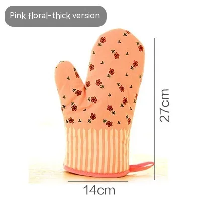 Household High temperature Resistant Kitchen Insulation Gloves Pink - Shop at LoveMi