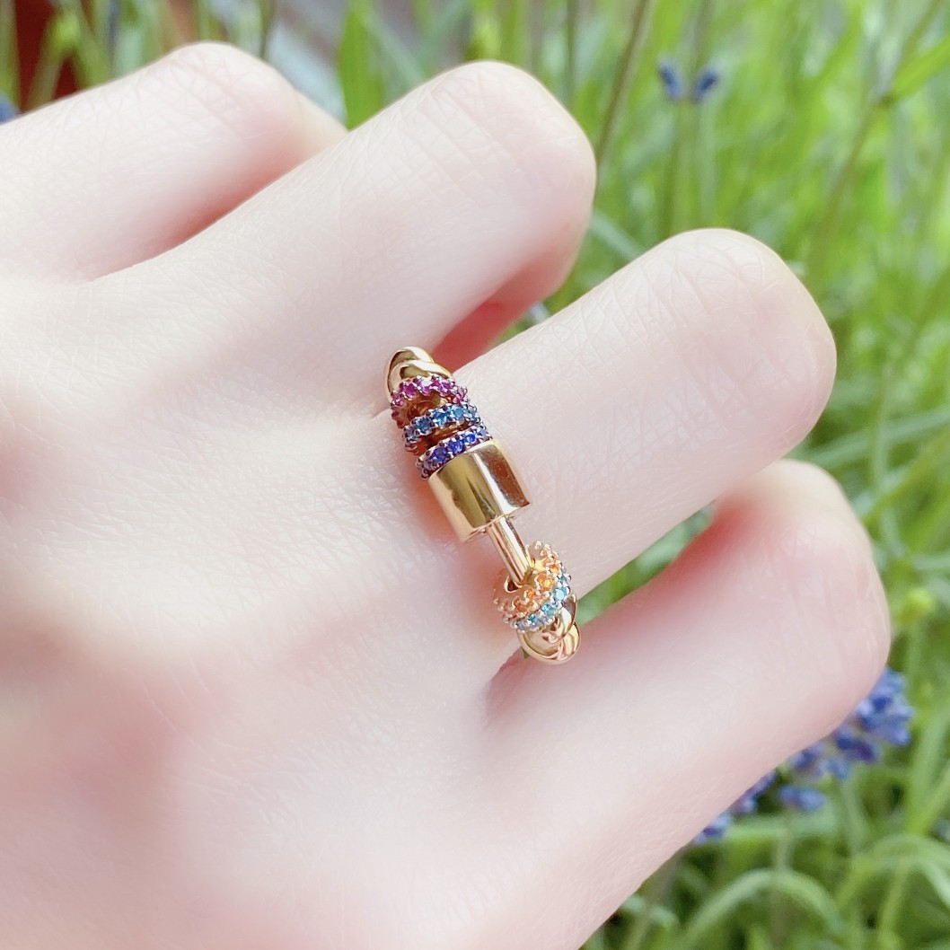 Colorful Good Luck Comes Ring Anti-anxiety Transfer Ring