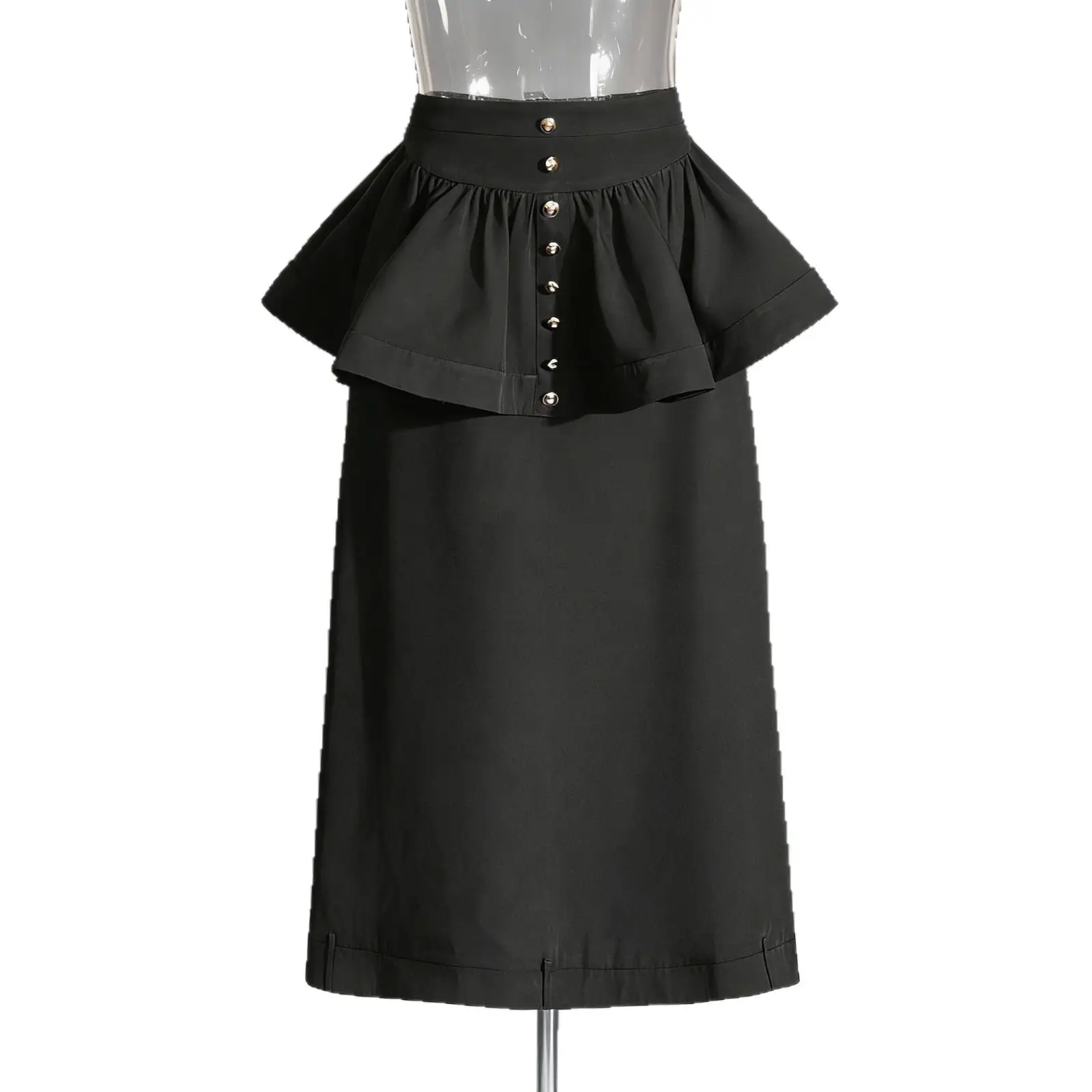 Arrival Fashionable Solid-Colored Skirt With Ruffle Hem And Patchwork Design
