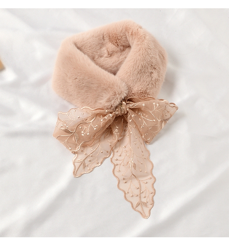 Title 3, Lace Streamer Furry Cute Rabbit Fur Collar Scar...