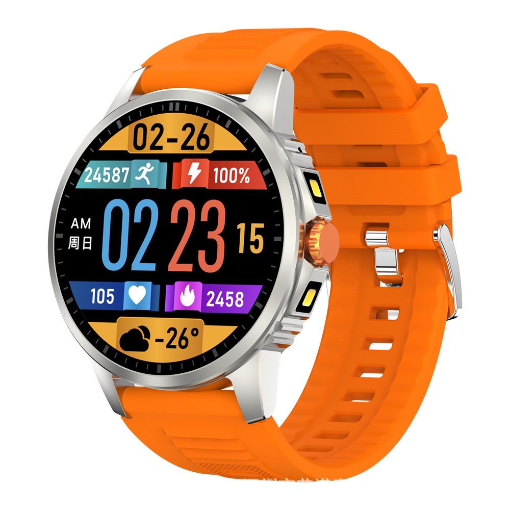 V5 Round-screen Smartwatch With Dual Flashlight And Bluetooth