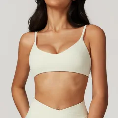 Eco-friendly Recycled Quick-drying Tight Yoga Vest - Cream Apricot - View 1