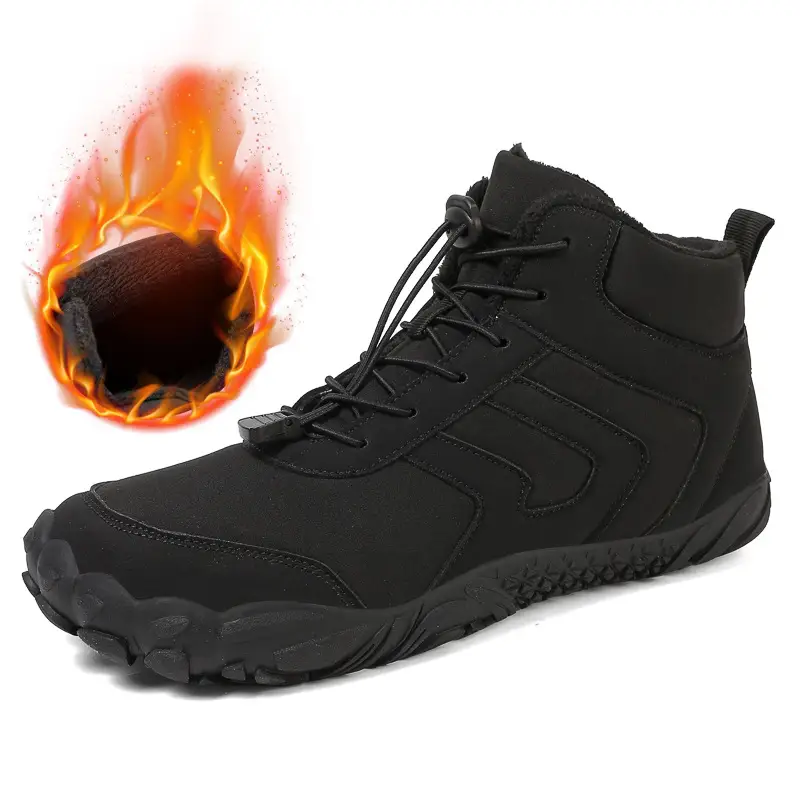 Men's Casual Cotton-padded Shoes High-top With Velvet Warm Snow Boots