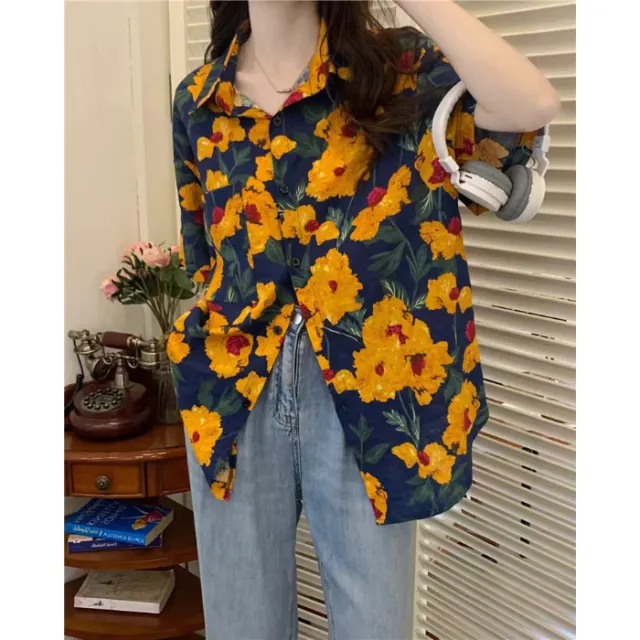 Retro Printed Shirt Top Summer Women's - Shop at LoveMi