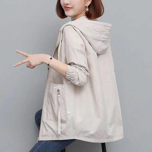 Casual Short Spring And Autumn Jacket Trench Coat Beige - Shop at LoveMi