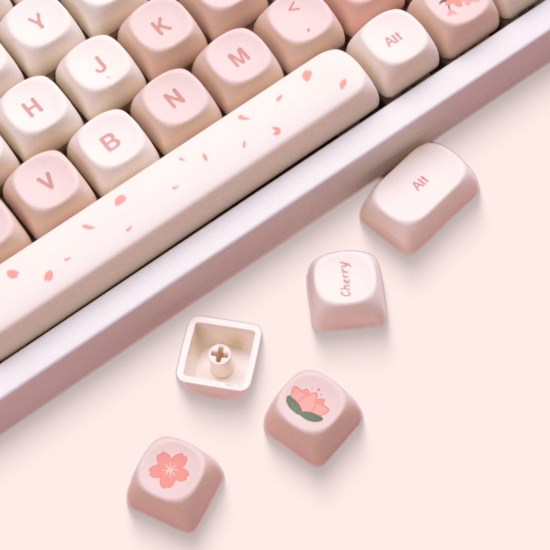 Title 9, Cherry BlossomTheme Full Set Key Cap PTB Five-s...