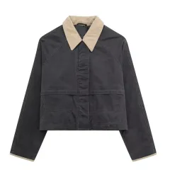 Casual American Colour Effect Collar Waxing Leather Coat - View 1