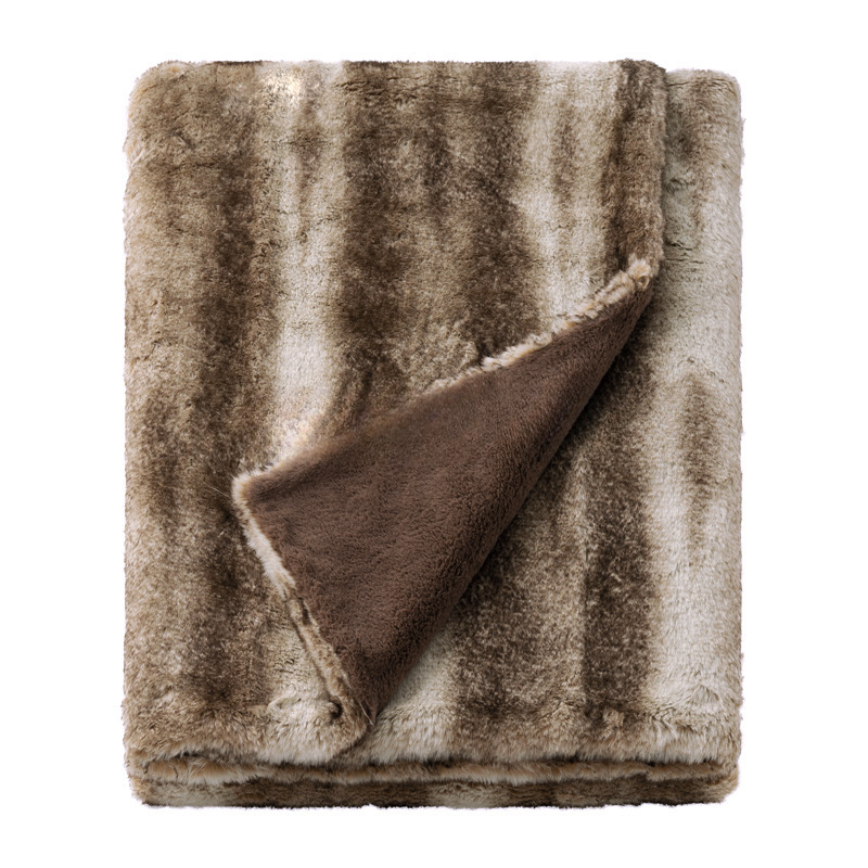 Double-Sized Sofa Blanket  Soft Fleece Lined Throw Blanket For Living Room European Style Home Decor Accent