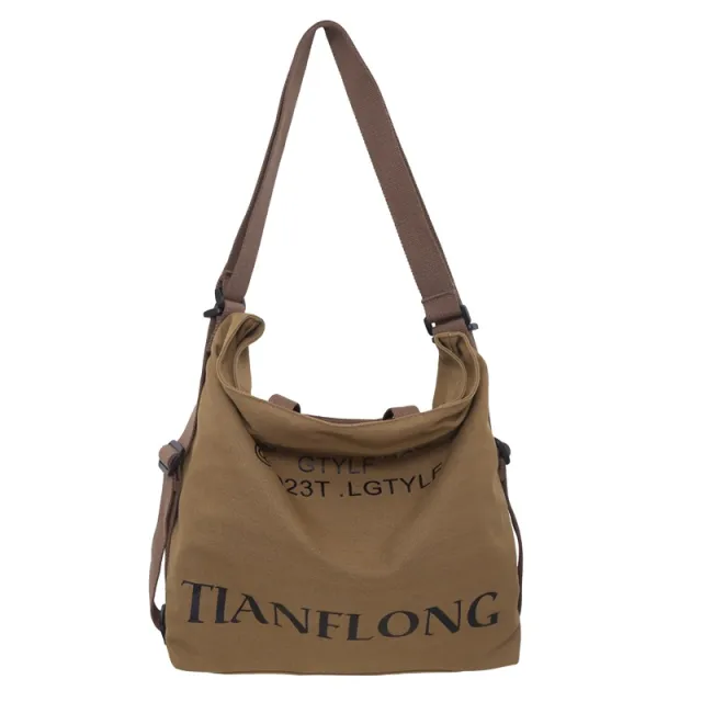 Women's Canvas Shoulder Large capacity Crossbody Bag Brown - Shop at LoveMi