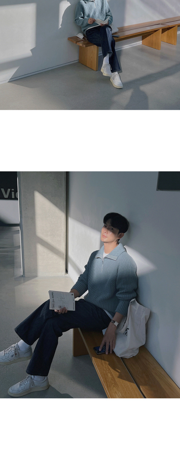 Men's Autumn And Winter Turtleneck Half Zip Sweater