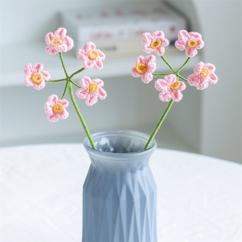 Hand-knitted Finished Yarn Bouquet Of Knitted Artificial Flowers 57