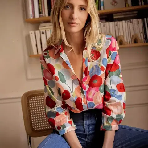 3D Digital Printing Long Sleeve Shirt Floral Top Gorgeous