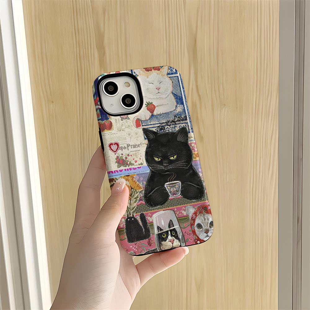 Double-layer Protective Film Cute Cat Phone Case
