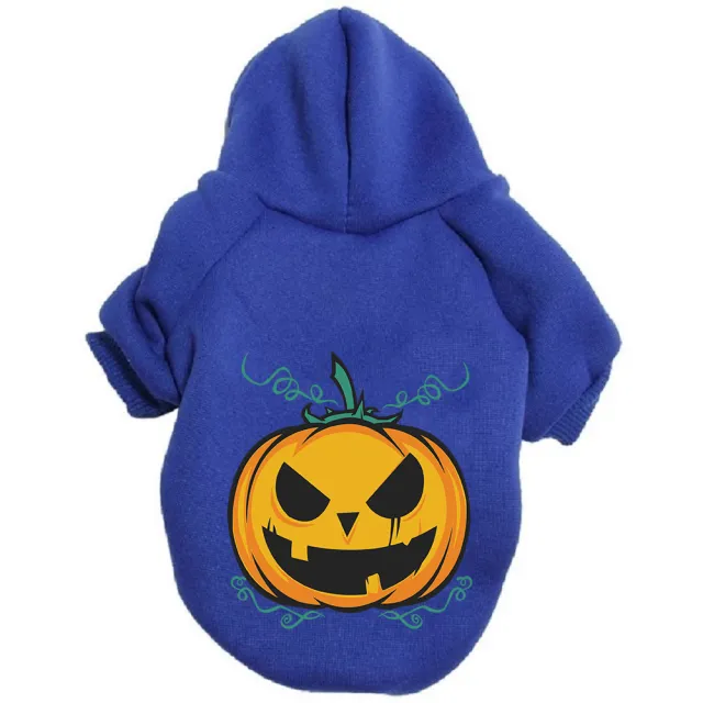 Halloween Pumpkin Dog Pattern Sweater Clothes Pumpkin Blue - Shop at LoveMi