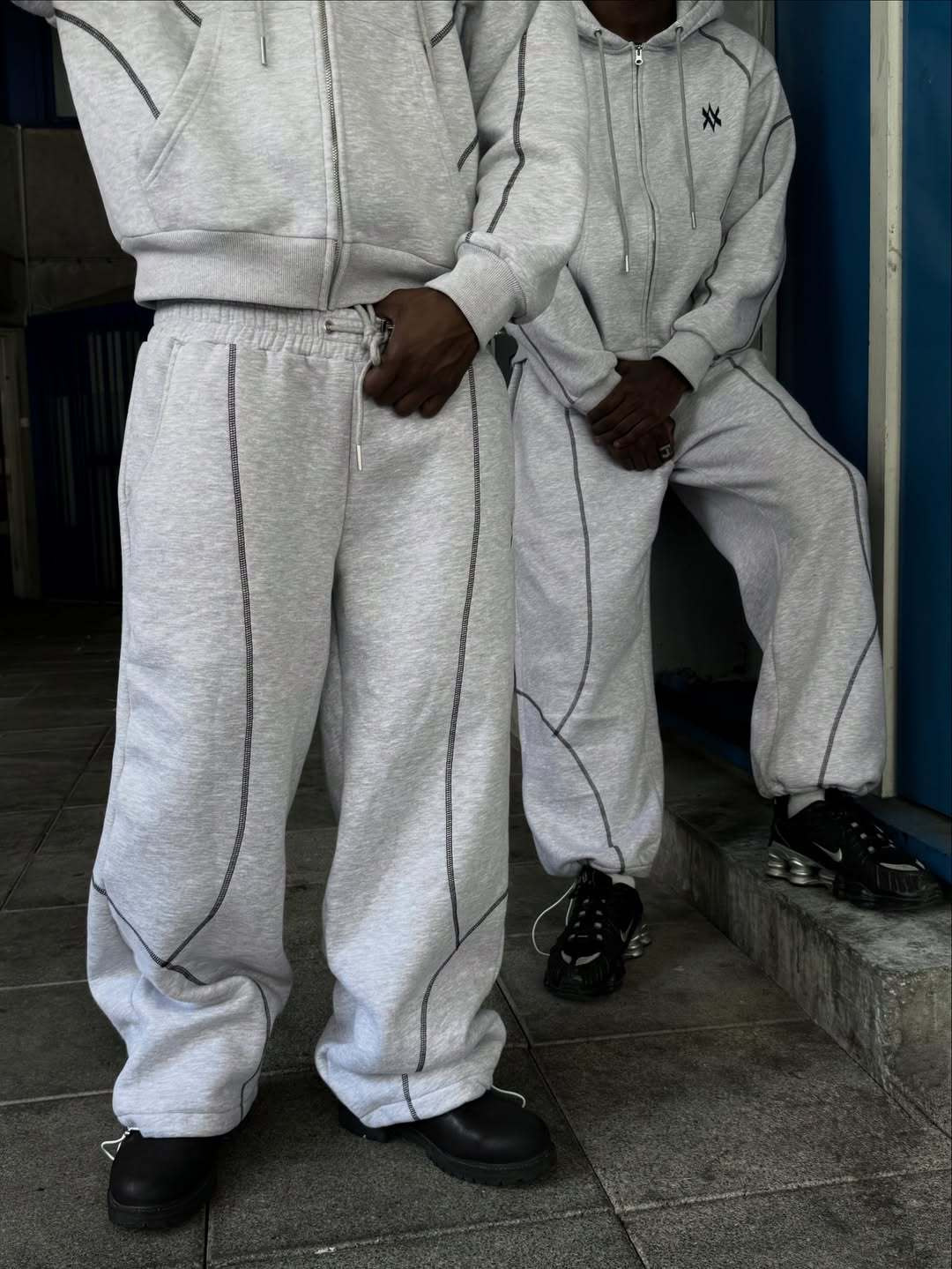 Street Hooded Cardigan Sweater Men's And Women's Same Loose Hooded Sweatpants Suit