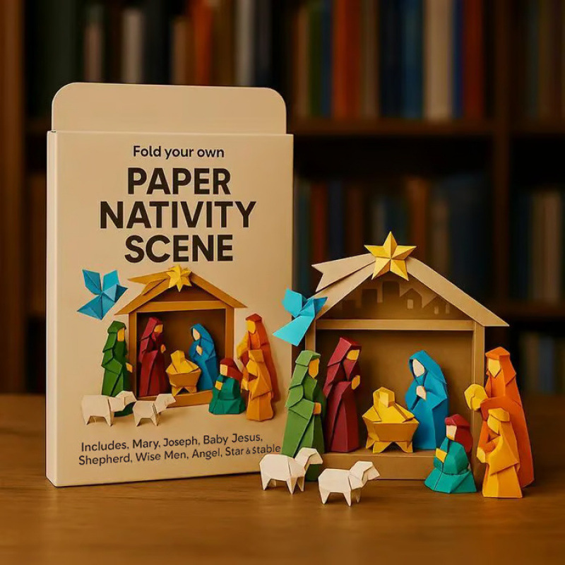 DIY Origami Set For Christmas Scene Decorations