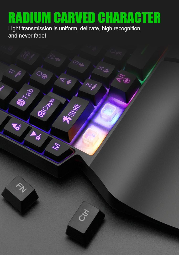 Title 4, Luminous Gaming Mechanical Keyboard Mouse Conve...