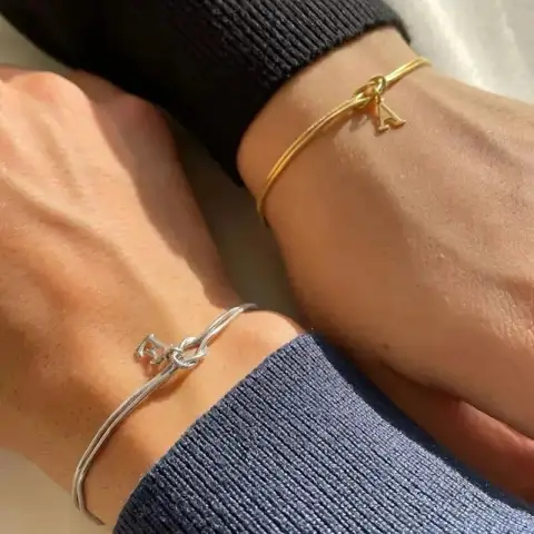 New Letter A-Z Love Knot Bracelets for Women Couple
