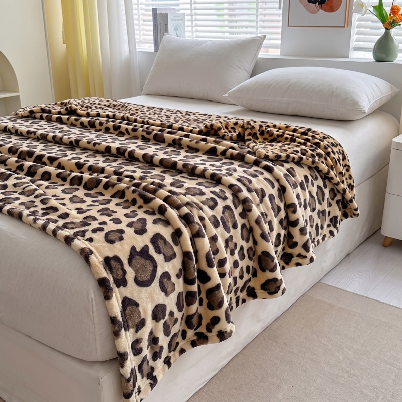 Leopard Print Flannel Blanket, picture 2 of 5