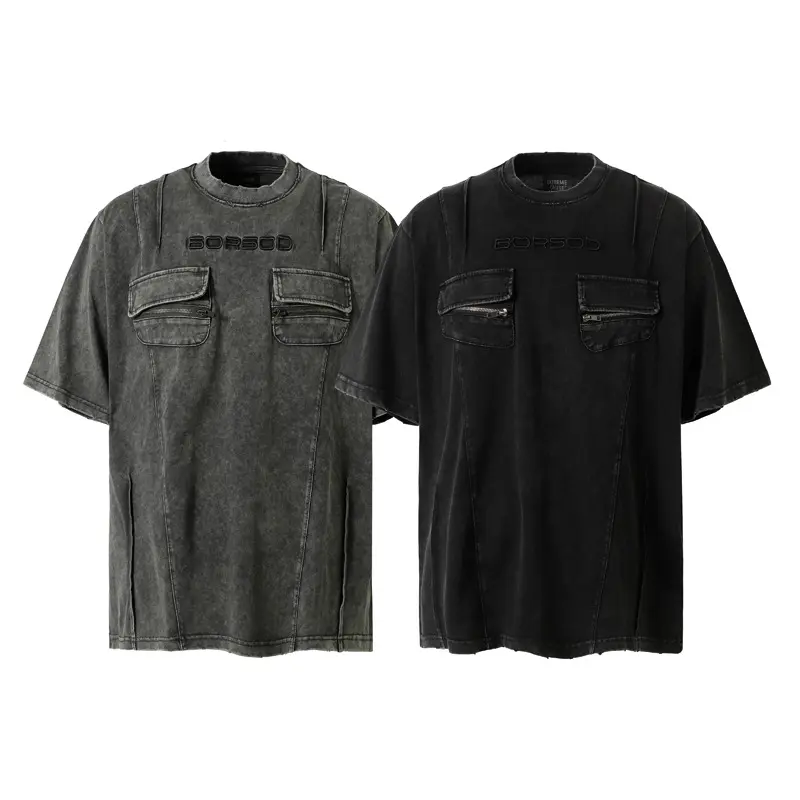 High Street Retro Workwear Zipper Pocket