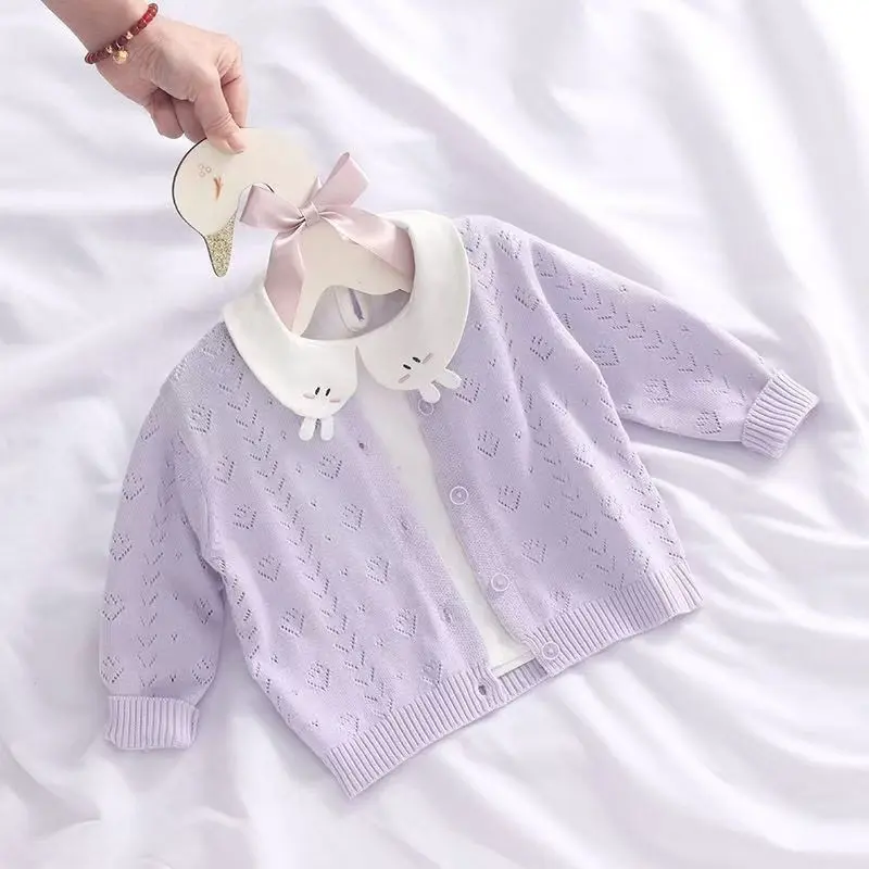 Girls Knitted Hollow-Out Jacket