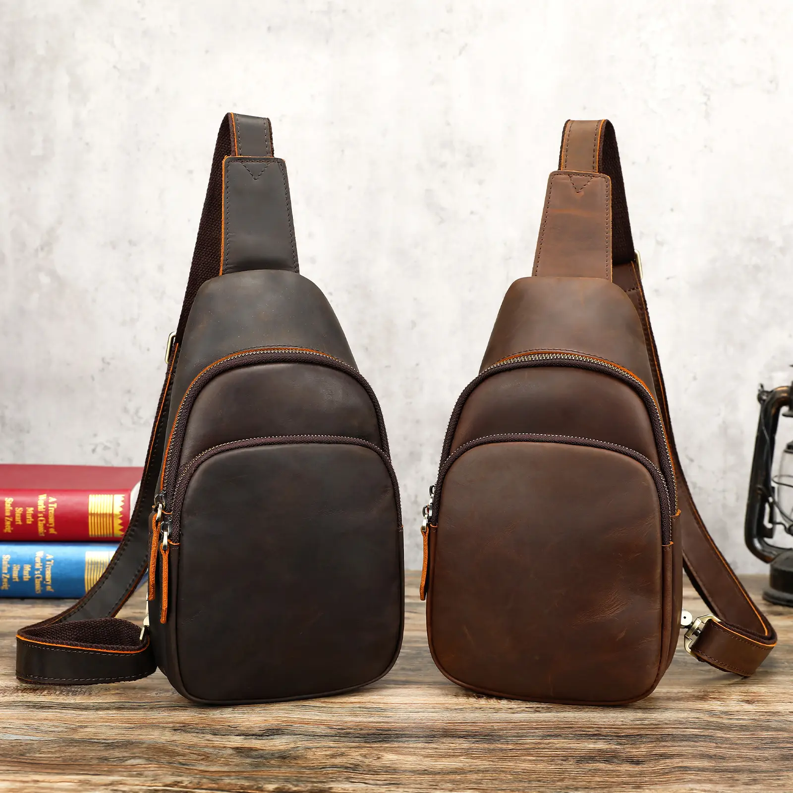 Men's First-Layer Cowhide Shoulder Bag
