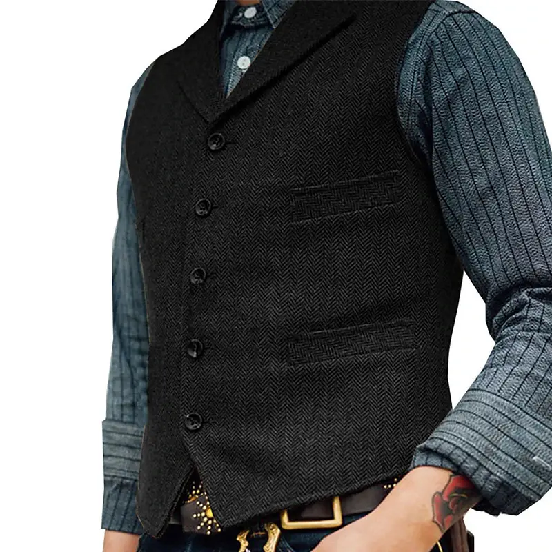 Korean-style Fashionable New Single-breasted Jacket Vest For Men