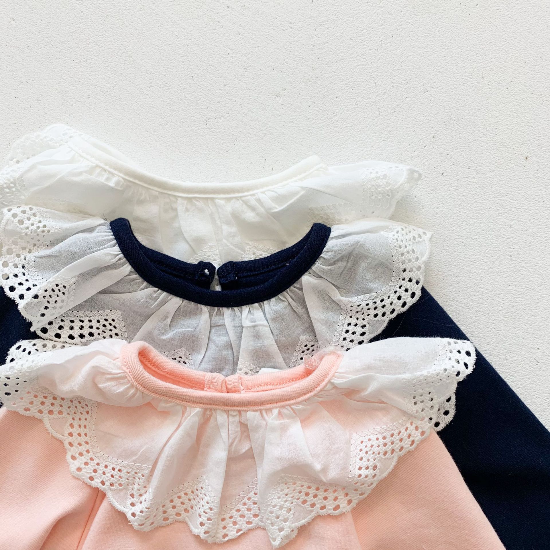 Lace Collar Cotton Baby Bodysuit Base Clothing Outwear Baby Jumpsuit Romper
