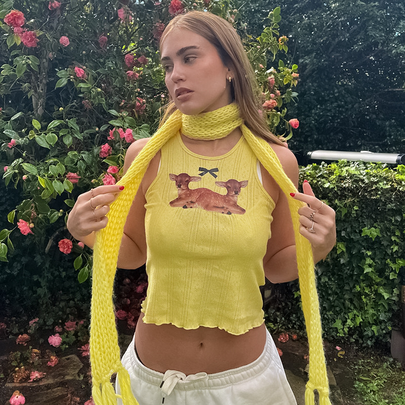 Printed Vest Summer New Slim Top For Women